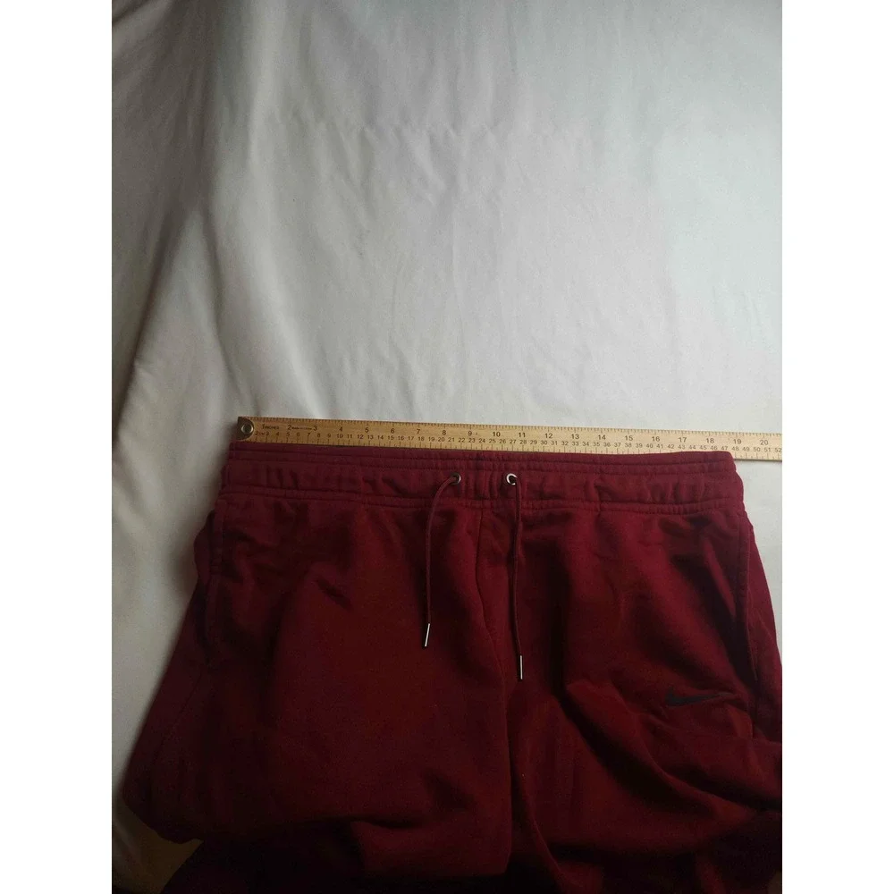 Nike Sportswear Wide Leg Sweatpants Burgundy Red Fleece High Waist XL Womens